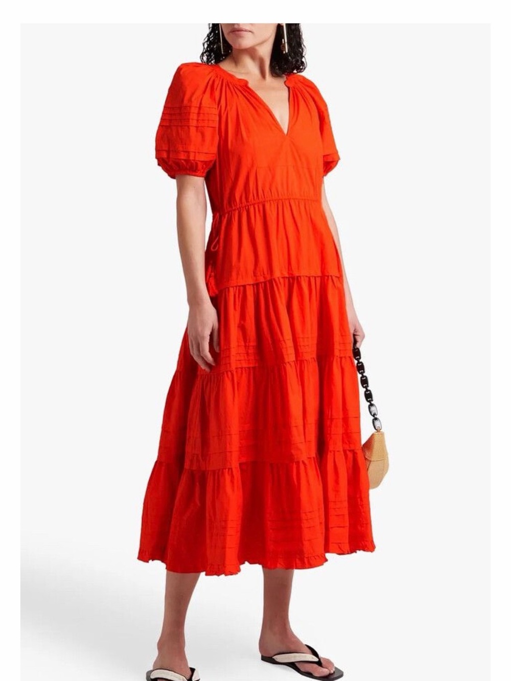 Ulla Johnson Orange Puff-Sleeve Maxi Dress